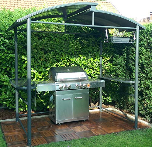 DMS Grillpavillon | Grillzelt | Raucherpavillon | Überdachung | Unterstand mit Abzug aus Aluminium | mit Abstellfläche…