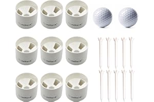 X·CELLENT XCELLENT Golf Green Cups - Plastic Putting Green, 2pcs Practice Balls, 10pcs Low Friction Tees