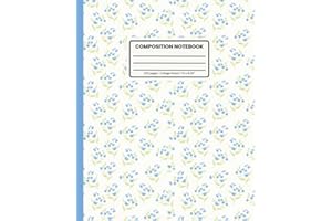 Composition Notebook College Ruled: Cottagecore Blue Rose Pattern: Preppy Coquette Aesthetic Floral Journal for School, Writing & Everyday Notes