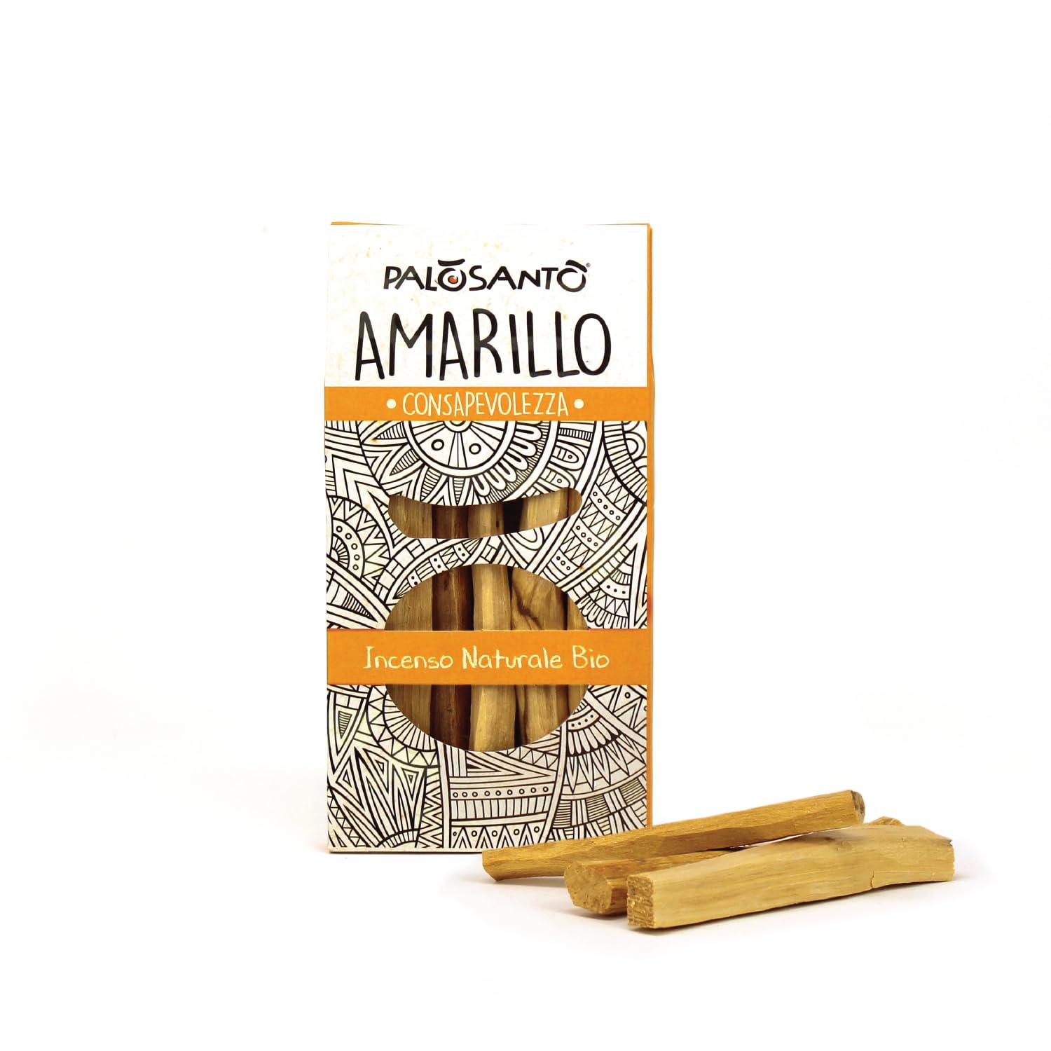 PALOSANTO - Palo Santo Sticks Amarillo - 5 Sticks - Fresh and Balsamic Aroma - Palo Santo Wood Wild Harvested & Sustainably Sourced in Ecuador - Natural Incense for purifying Energies