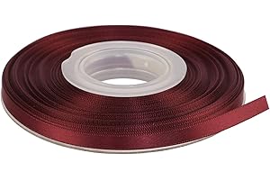Ribbonitlux 1/4" wide Double Face Satin Ribbon 25 Yards (277-Burgundy）, Set For Gift Wrapping, Party Decor, Sewing Applicatio