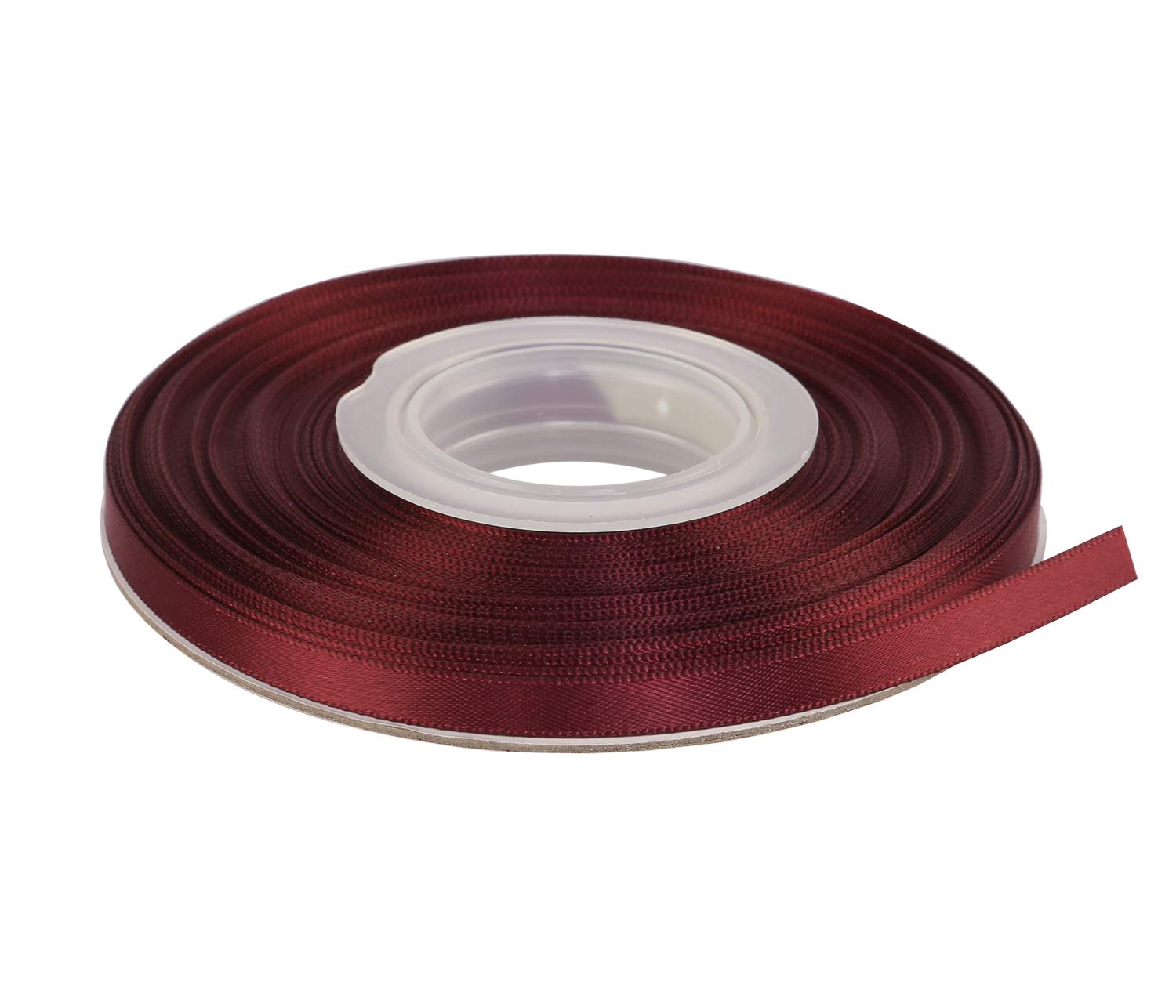 Ribbonitlux 6mm Wide Double Face Satin Ribbon 22 Meters (277-Burgundy, Set for Gift Wrapping, Party Decor, Sewing Applications, Wedding and Craft — image 1