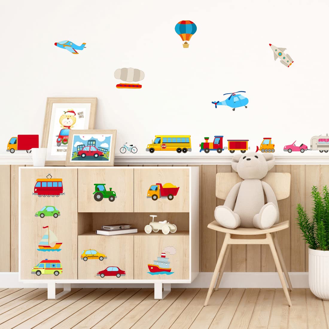 Nursery Wall Stickers Cars Transport Children Learning Kids Decals Cartoon Bus Plane Art Games Bedroom Living Room Graffiti Fashion Patches
