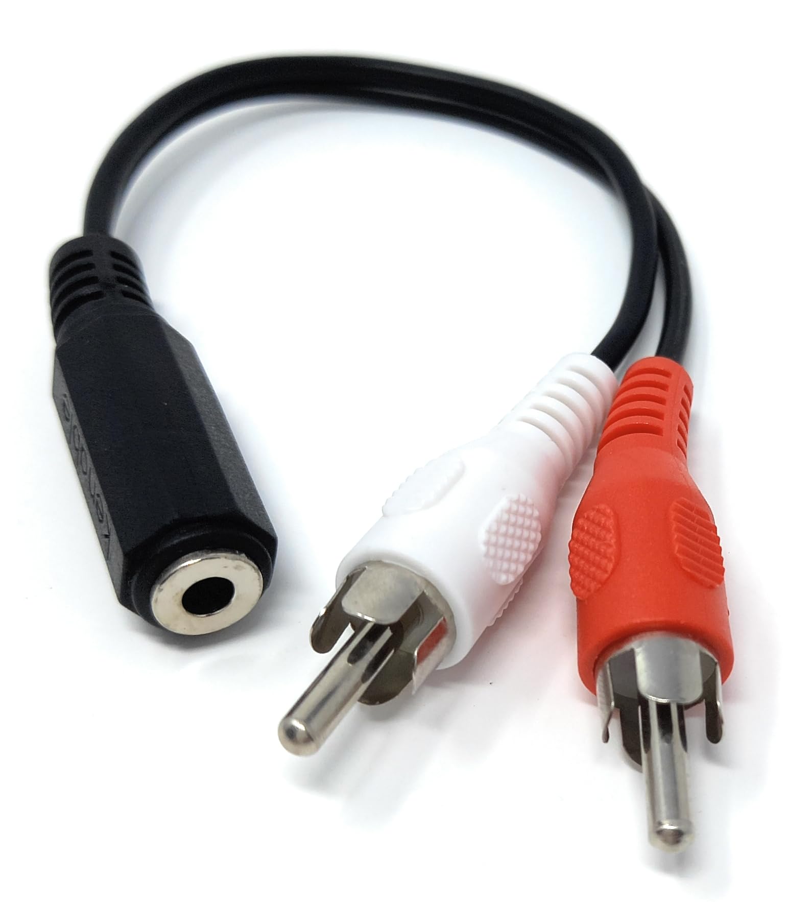 DRUT 1pcs 3.5mm Stereo Jack Socket to 2 x RCA Phono Jack Plugs Adapter AUX Splitter Cable Lead Black