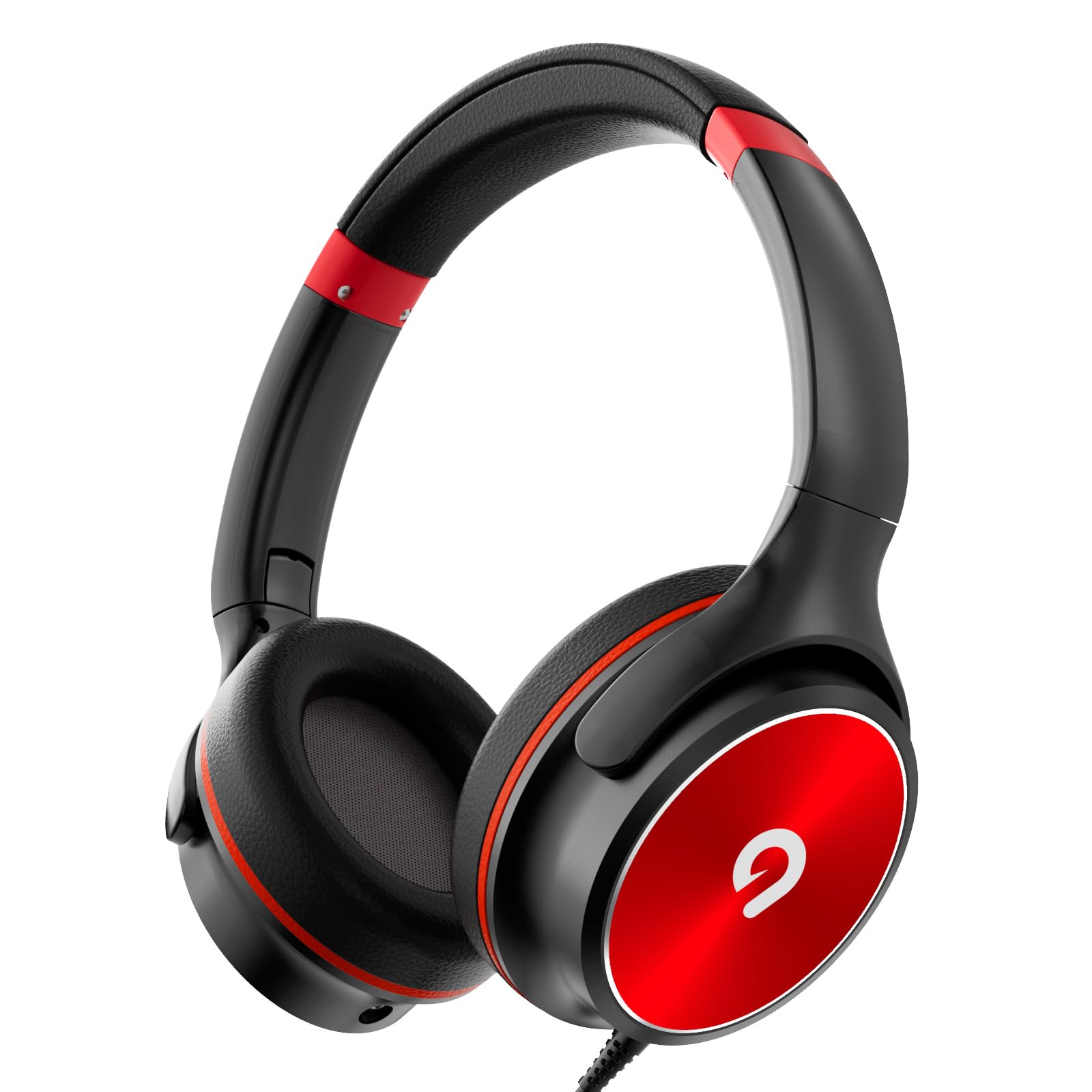 Photo 1 of ADOOPE Kids Headphones with Safe 85dB/94dB Volume Limiter for Teen and Boys, Foldable HD Stereo Sound Headset for Kindle Kids/fire Tablet/iPad/Laptop, Headphones with Microphone (Black-red)