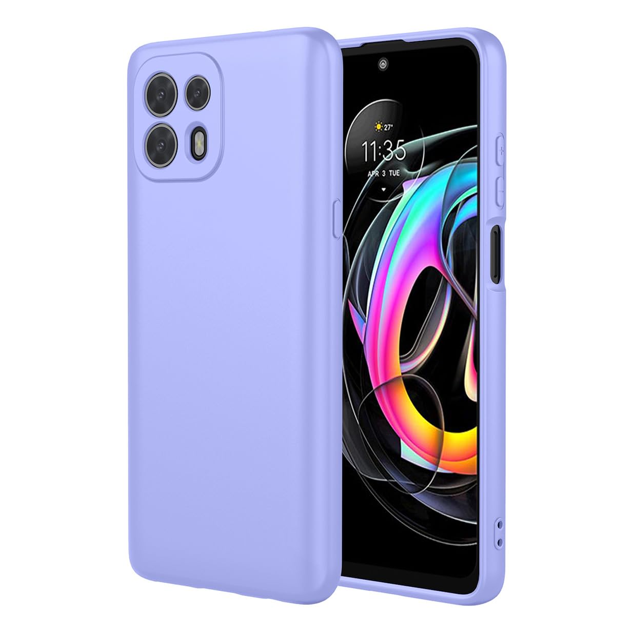 UPLAI Case for Motorola Edge 20 Lite/Edge 20 Fusion, Ultra Thin Silky Liquid Silicone Shockproof Cover with Premium Fiber Lining, Soft TPU Fashion Elegant Case. Purple