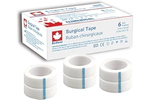 Redleaf Paper Tape, non-sterile, 2" x 10 Yards, Adhesive, Hypoallergenic Surgical Tape for Wound Dressing 6 rolls/box PT0210