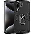 Pzwoxukhov Compatible with Itel S25 Ultra Case,Compatible with Itel S25 Ultra Built-in Bracket Car Magnetic Shockproof and Anti-Drop Phone Case Cover Black
