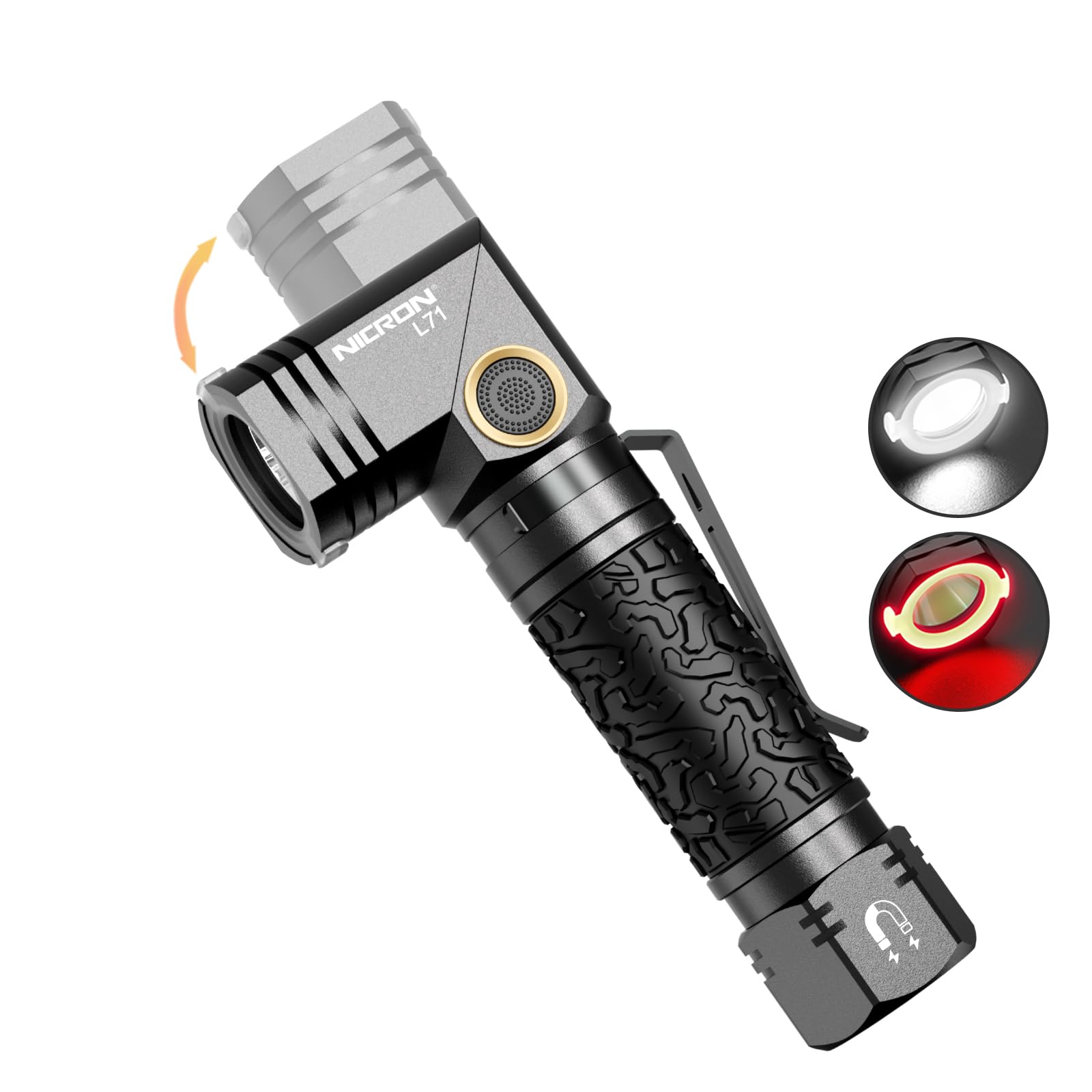 NICRON L71 Tactical Flashlights High Lumens Type-C