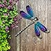 Dragonfly Metal Wall Decor – 3D Design - Hand Painted in Bright Colors - Large Size – 19 ½” x 14 ½” – Nature Inspired Home Decoration - Indoor or Outdoor Décor - Wall Art Hanging