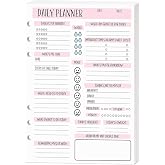 A5 Daily Planner Inserts, Self Care Planner Refill Pages for A5 6-Ring Binder, 6-Hole Punched Undated Inserts with Goal, Gratitude, Mood, Water &amp; Brain Dump, 100 Sheets, 5.8 x 8.3
