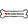 I Love My Golden Retriever With Heart Oval Sticker