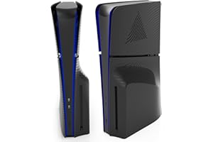 Foamy Lizard StealthPlates v2.0 Low-Profile PS5 Slim Cooling Vent Faceplate for PlayStation 5 Slim Console, Replacement Matte Shell Accessories, High Strength ABS, Vented, Precise Fit (Black Disc)