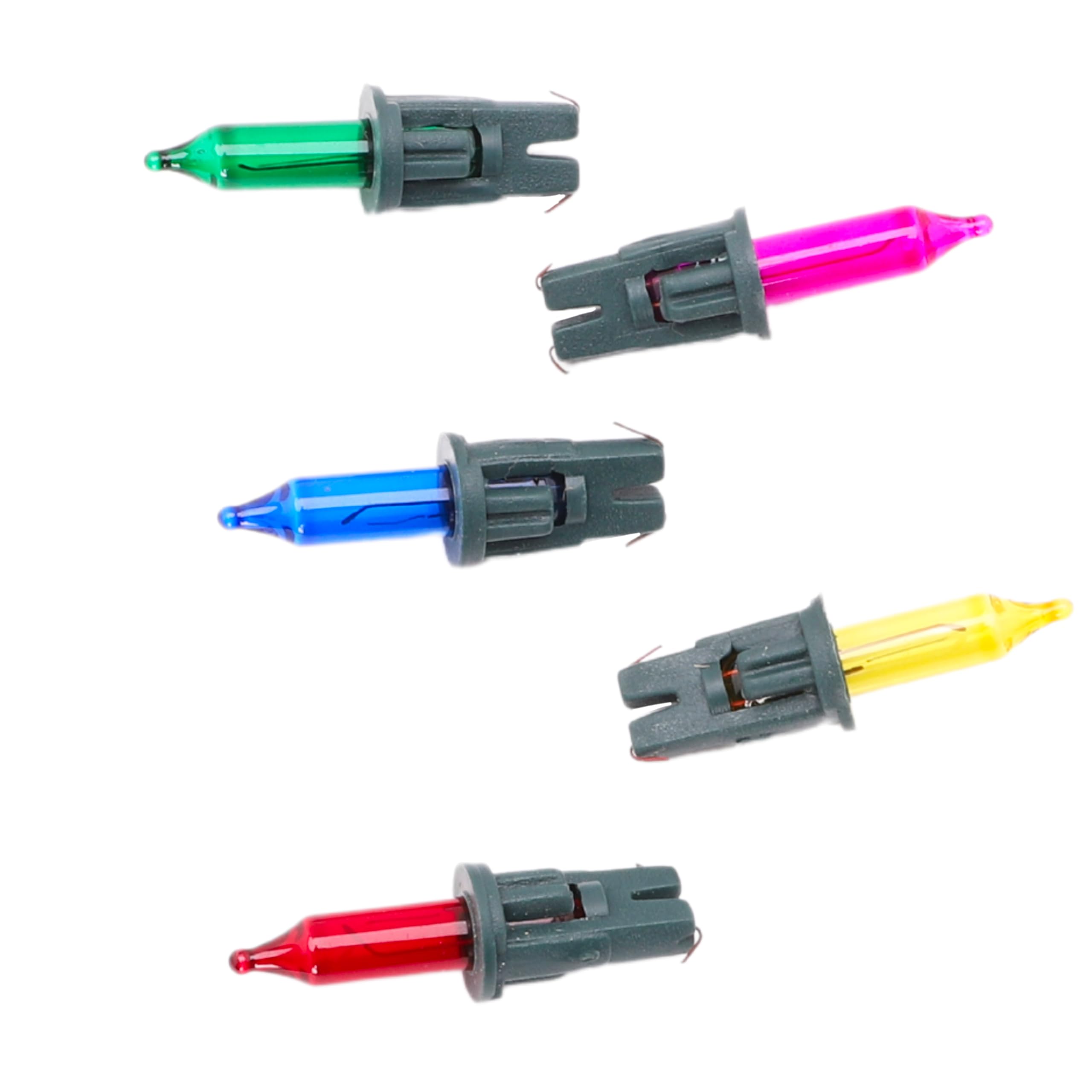 Christmas Concepts® Pack of 5 Multi-Colour Push in Spare Bulbs - 13V 0.095A 1.235W - Replacement Bulbs, No15-CC