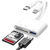 SD Card Reader for iPhone,Dual Port SD Card Reader USB C &amp; L | micro sd card reader,digital camera adapter iphone,Supports USB 3.0,SD,SDHC,SDXC,Micro SD/SDHC/SDXC,Plug &amp; Play&ndash;No App Needed