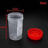 PTPTRATE 10pcs 60ml Specimen Containers Sample Bottles Random Color with Lid view 2