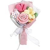 Crochet Flower Bouquet Pink Completed Crochet Flowers Bouquet Handmade Knitted Flower Bouquet Crochet Flower Gifts for Holidays Graduation Mother's Day Valentine's Day Home Decor