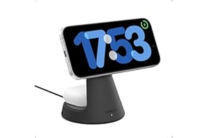 Anker MagSafe Compatible 2-in-1 Charging Stand, iPhone 16 Wireless Charger, Qi2 Certified 15W Ultra-Fast,Adjustable and Super Strong,for iPhone 16/15/14/13/12 Series,AirPods (Black, No Adapter)