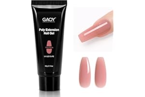GAOY Poly Gel, 60g Nail Extension Gel, Pink Nude Builder Enhancement for Beginner & Professional Nail Art Salon DIY at Home