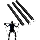 QWORK® Resistance Band Bar Pilates Bar Home Gym Fitness Workout Bar for Strength Training Cardio Exercise - 108CM - Max Load 800lb (Portable Detachable Stick x3)