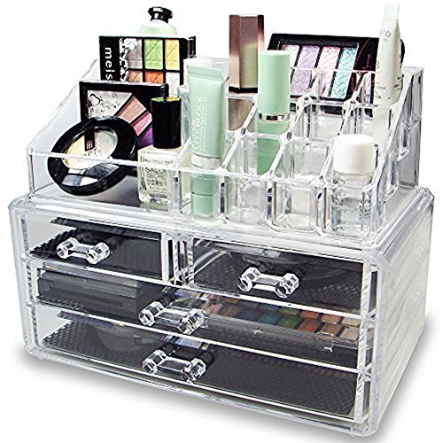 Tingya Acrylic Makeup Storage Holder Lipstick Jewelry Organizer with Drawer