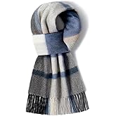 Redacali Cashmere Wool Scarf Soft Warm Thick Plaid Winter Scarf Unisex for Women and Men with Gift Box