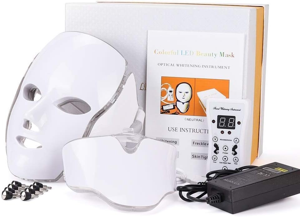 Download Liarty 7 Colors Led Mask Face Neck Neon Glowing Led Face Mask Electric Facial Skin Care Face Skin Beauty Uk Plug Amazon Co Uk Beauty PSD Mockup Templates