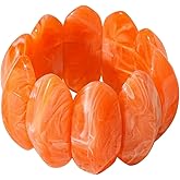 QCWN Chunky Geometric Elastic Bangle Bracelet,Wide Stretchable Bangle Vintage Geometric Wristband for Women Prom Holiday Jewelry Gift