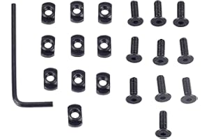 heyous 30 Sets M4x12mm Black Metal T Screws and Nuts M-LOK Screw and Nut Replacement Kit M-LOK Rail Mounting Screw and T Nut 