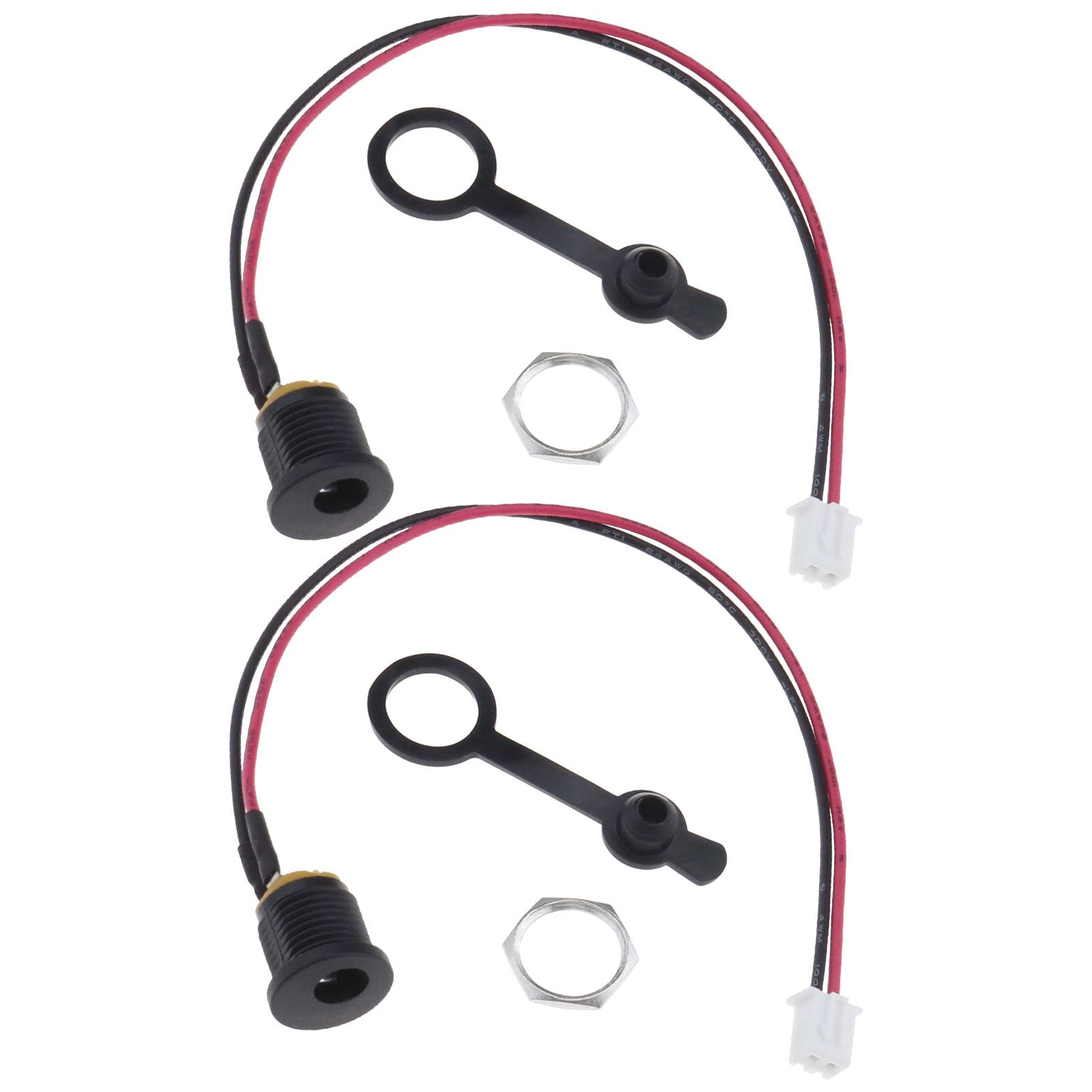 eMagTech 2Pcs Electric Bike Charging Port Replacement E-bike Scooter Charging Dc Port Compatible with Charging Hole DC5.5x2.1mm Accessories 16cm/ 6.3in