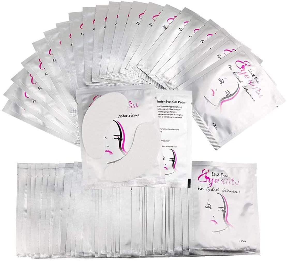 50 Pairs of Eyelash Gel Pads, Lash Extension Lint Free Under Eye Gel Pads Eye Patches For Pro Salon and Individual Eyelash Extension, Facials