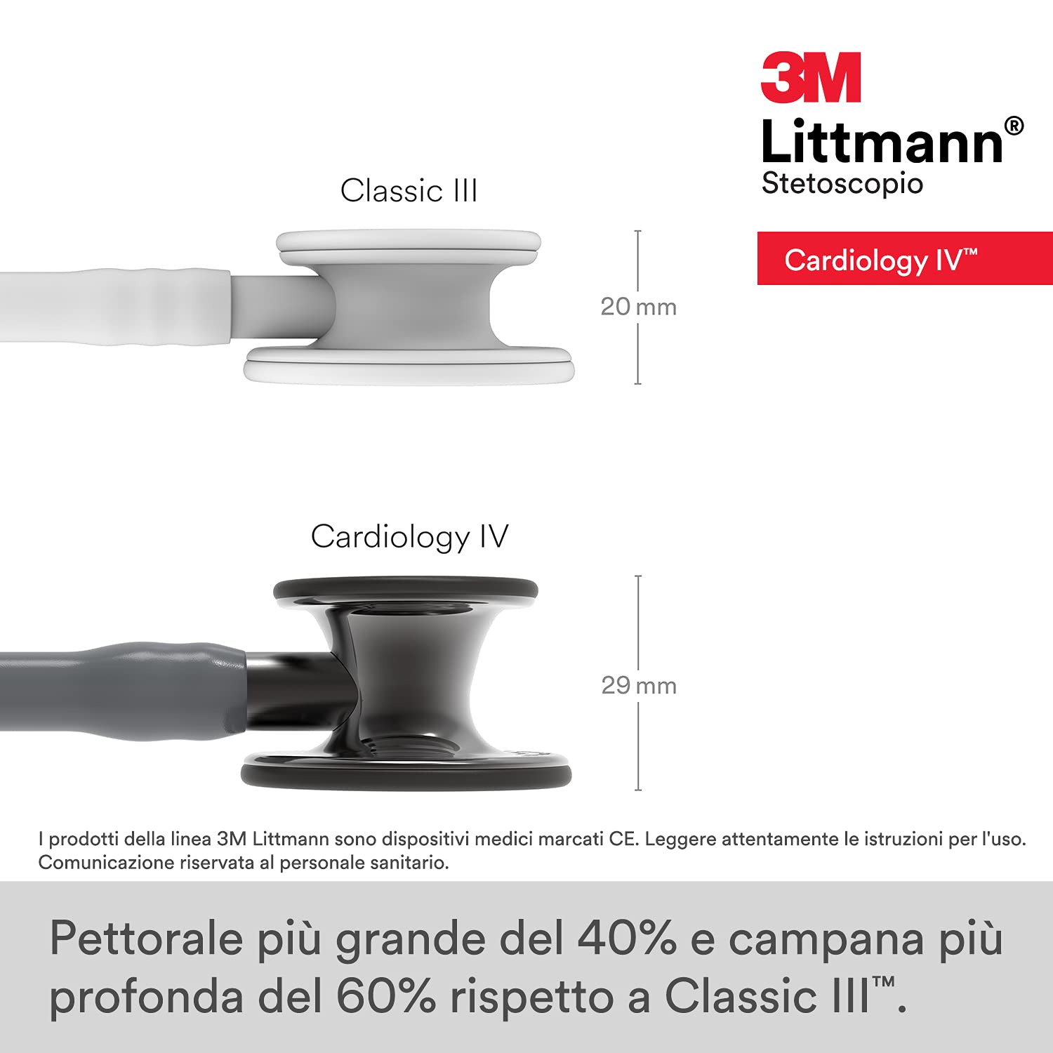 3M Littmann Cardiology IV Diagnostic Stethoscope, 6238, More Than 2X as Loud, Weighs Less, Stainless Steel High Polish Smoke-Finish Chestpiece, 27
