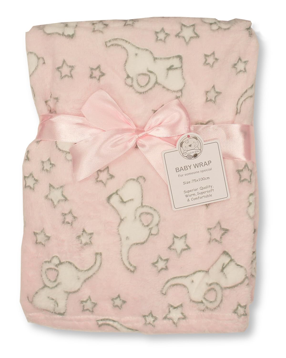 Baby Wrap Blanket - Elephant and Stars (Pink)