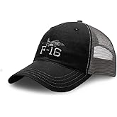 Richardson Soft Mesh Cap Hat Embroidered F-16 Fighting Falcon Airplane B Embroidery Cotton