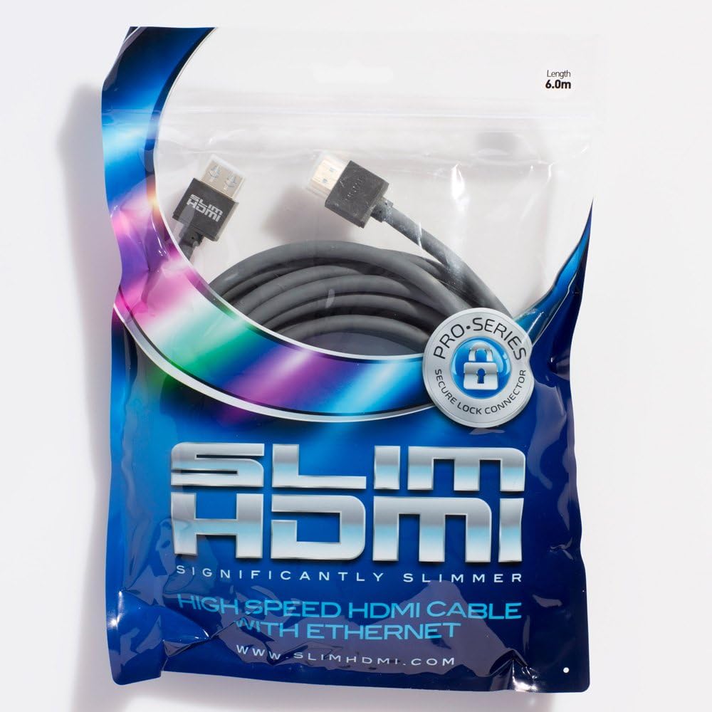 SlimHDMI 6m Pro Series Locking Cable (Gold Plated, 1080p, 4K, UHD, 3D, High Speed, ARC), Pro Series Locking SlimHDMI Cable - Image 3