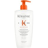KERASTASE Nutritive Bain Satin Riche Shampoo &ndash; For Dry Hair | Cleanses, deeply replenishes moisture, plant-based proteins, niacinamide, medium to thick hair