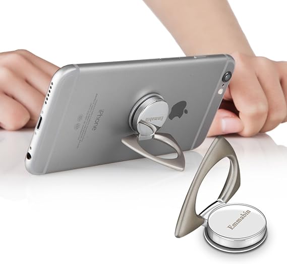 Phone Ring Holder Stand, Emmabin 360°Rotation Cell Phone Finger Ring Stand Holder
