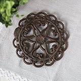 Cast Iron Trivet | Round with Vintage | Pattern Decorative Cast Iron Trivet For Kitchen Or Dining Table | 6 