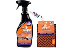 PROUD GRILL COMPANY Q-Swiper 2-Minute Miracle Grill & Grate Cleaner | Fast-Acting and Non-Toxic | Cleans and degreases BBQ and Oven cooking grates, racks and walls | Use on Exterior too | Includes Scrub Clean Cloth