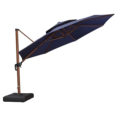 Buy Purple Leaf 12 Feet Double Top Deluxe Round Patio Umbrella Offset Hanging Umbrella Cantilever Umbrella Outdoor Market Umbrella Garden Umbrella Navy Blue Online In Georgia B07zpsbksm