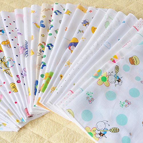 NISSCO 10 Pcs 100% Cotton Baby Handkerchief Gauze Muslin Square