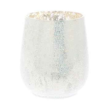 Amazonde Riverdale Windlichtvase Shimmer Aus Glas Weiß