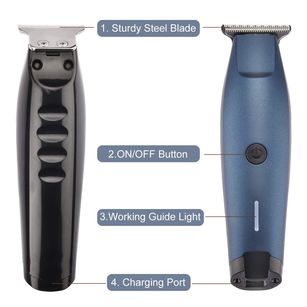 Professional Hair Clipper, HONGNAL Cordless Pro Hair Cutting Kit Rechargeable Beard Trimmer Clippers with 2 Speeds 3 Guide Combs for Face/Body Hair Groomer for Men/Women