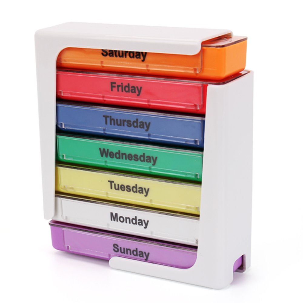 EyHome Weekly Pill Organizer, Pill Reminder for Elderly, Small Prime Detachable Pill Containers 4 Times a Day, Weekly Pill Sorter Pill Box, Travel Medicine Pill Box Organizer