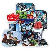 Marvel Epic Avengers Party Pack Seats 8 - Napkins, Plates, Cups, Cutlery & Stickers - Marvel Epic Avengers Party Supplies, Standard Party Pack