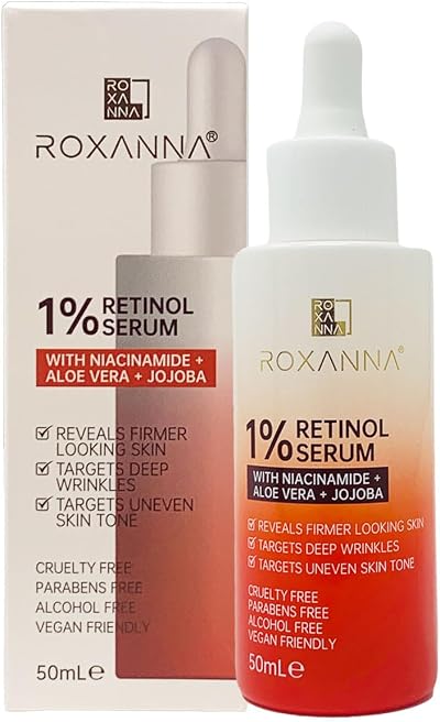 Roxanna 1% Retinol Serum 50ml Face Niacinamide Hyaluronic Acid Anti Ageing