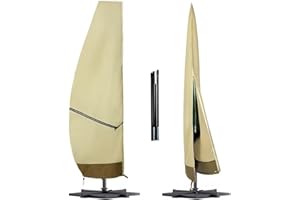 Lebouri Patio Umbrella Cover Waterproof: 600D Heavy Duty Outdoor Umbrella Cover - Cantilever Offset Parasol Cover for 7-11 FT Umbrellas