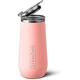 BrüMate Champagne Flute 12oz with Flip-Top Lid to Hold in Carbonation | Insulated Stainless Steel for Ice Cold Champagne | BPA-Free (Guava)