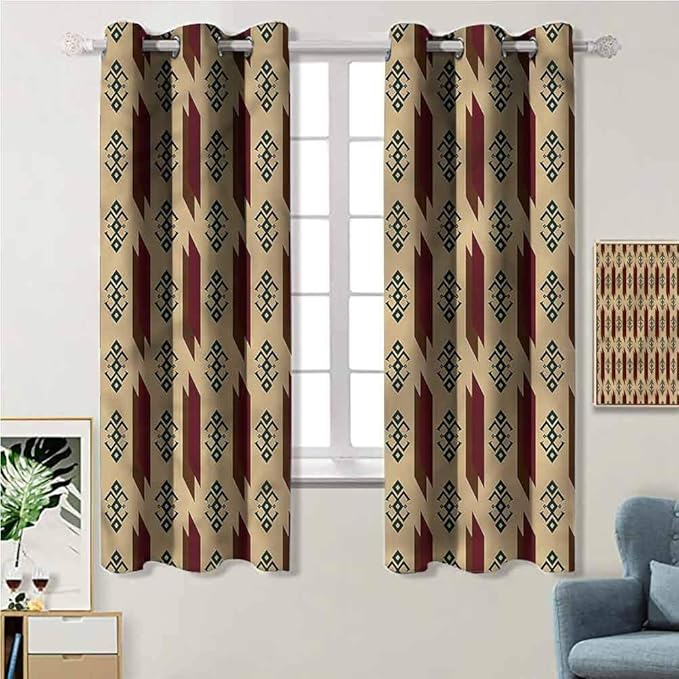 Tribal,Native American Folk Motif Modern Print Curtains Decoration Home Curtains for Living Room