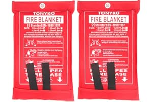TONYKO Emergency Fire Blankets, Flame Retardant Protection and Heat Insulation Designed for Kitchen,Fireplace,Grill,Car,Camping